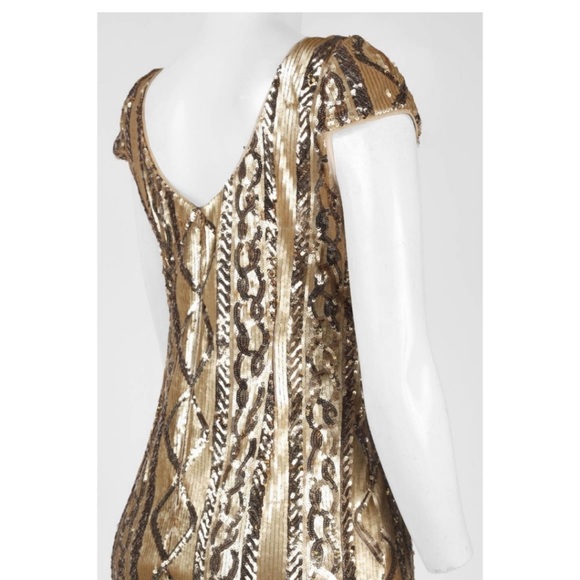 Adrianna papell knee length sequins short sleeve dressy dress - Picture 3 of 8
